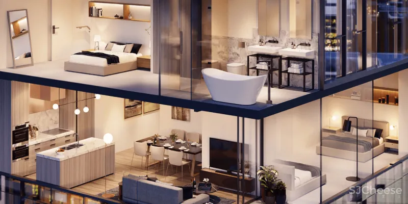 平淡无奇的公寓设计,细心布置的公区是亮点