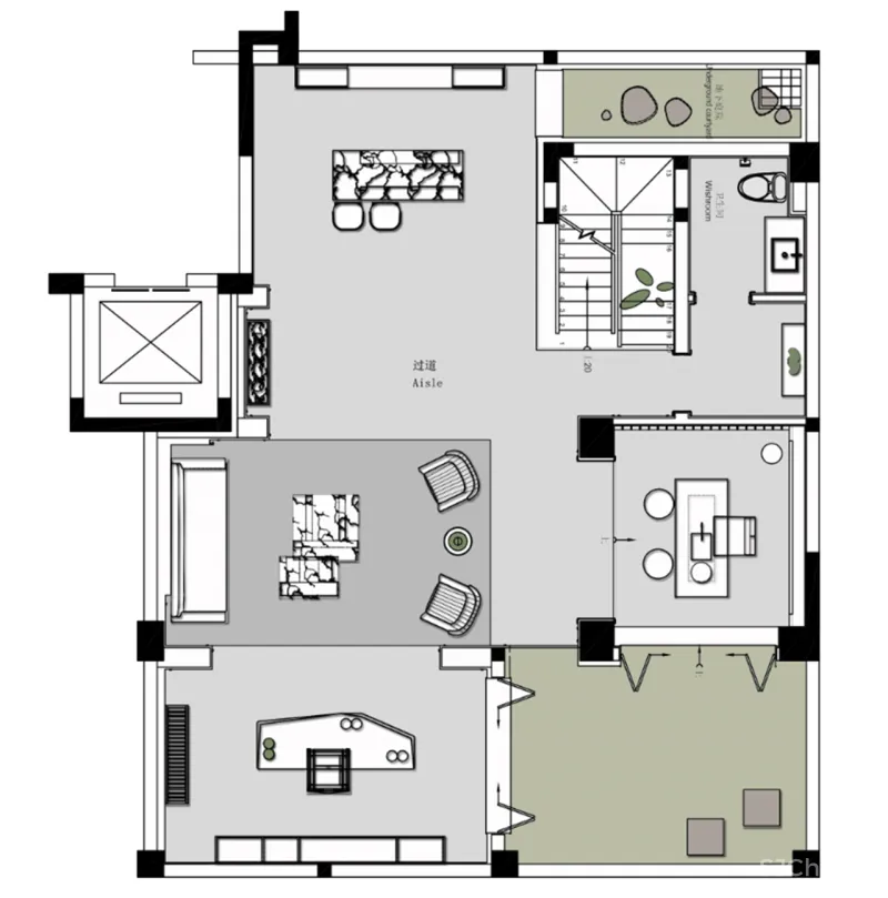 东方韵味混搭法式浪漫,羽果设计用艺术美学演绎 388㎡ 墅居