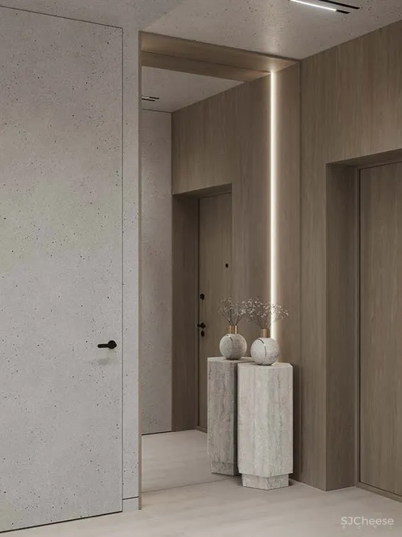 80㎡ 两室一厅，大理石、黄铜、原木这么搭更有轻奢范儿！