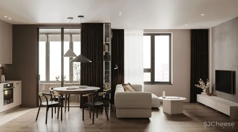 63㎡ 暖灰一居室,“氛围感”十足!