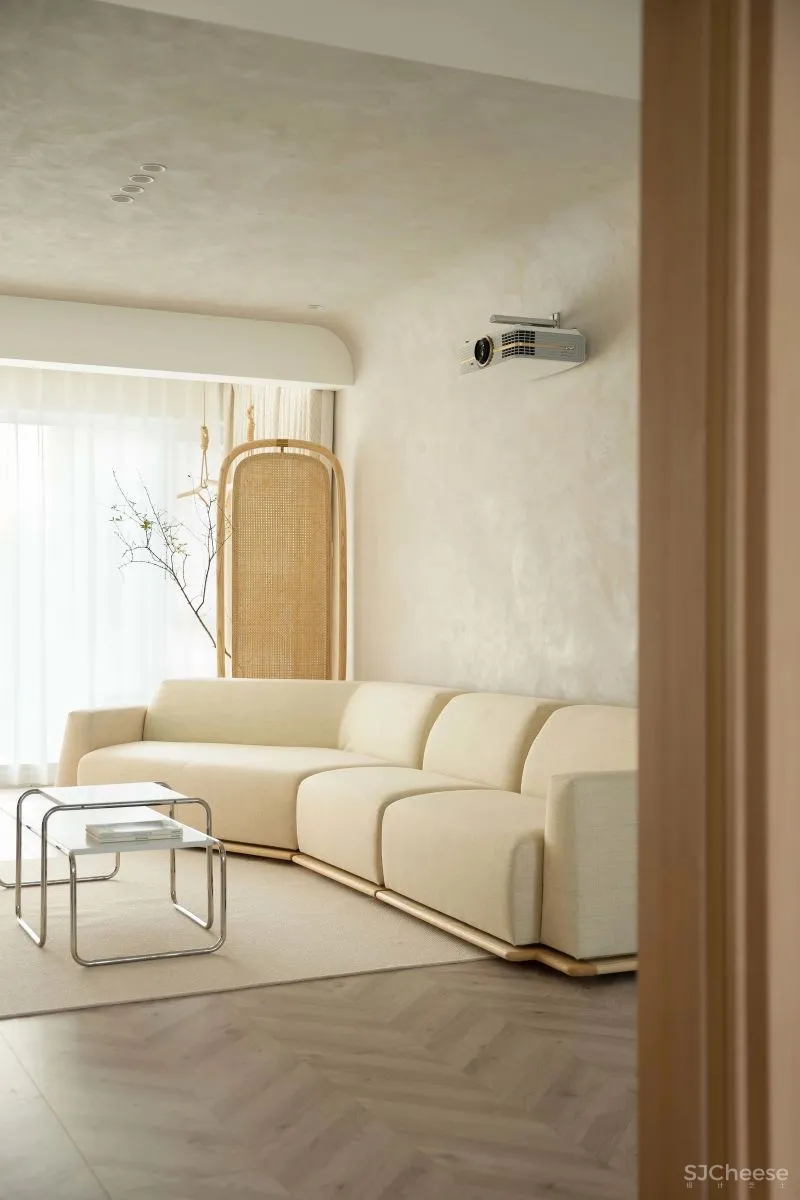 原木与奶白,116㎡极简空间的雅致静谧|无见设计