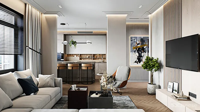 87㎡ 一室户,隐藏式灯光这样用,高级又显质感