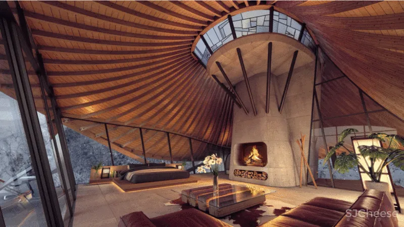 曾师从扎哈,他打造的治愈系山顶度假屋是神仙住的地方