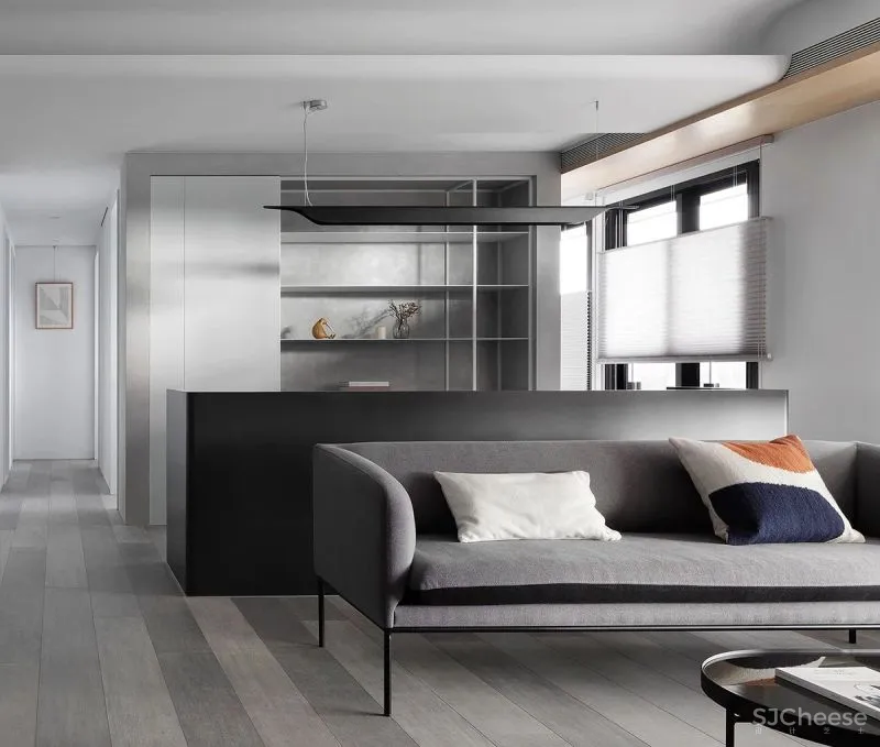 99㎡一家四口的家,灰感轻奢,优雅极致