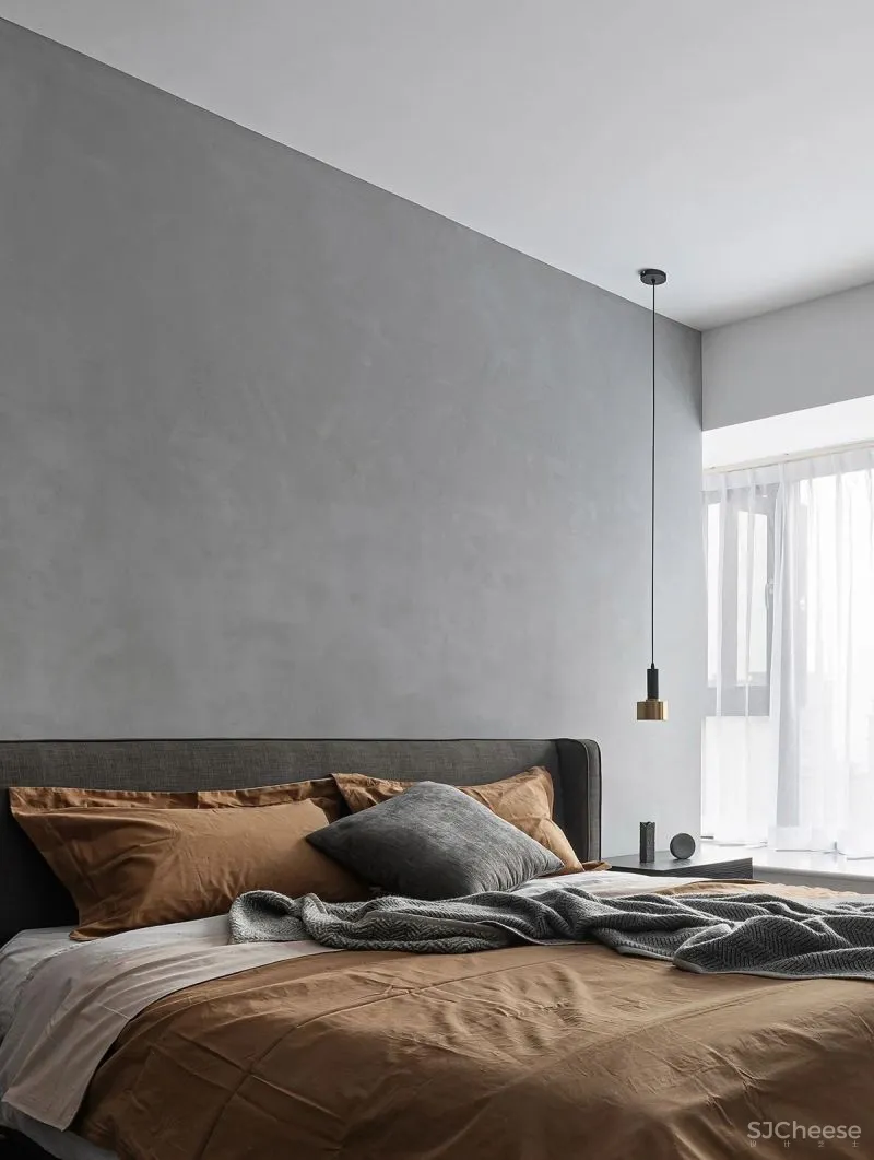 水泥漆 石纹墙板，自然肌理碰撞出不同的视觉感受 予以设计