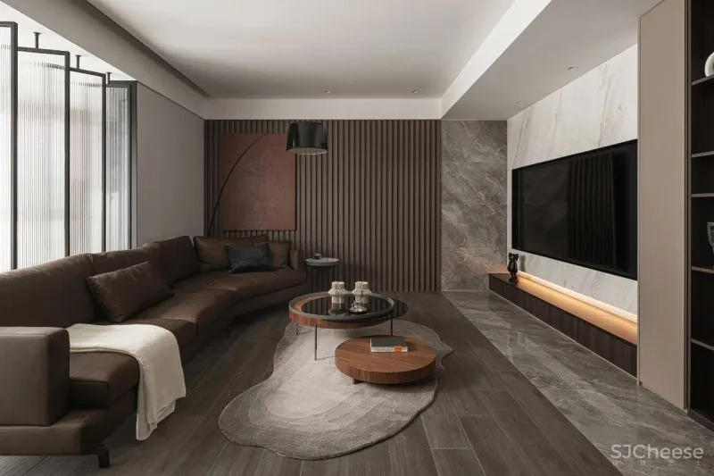 135㎡简约风,巧用大地色系,她家优雅又耐看!