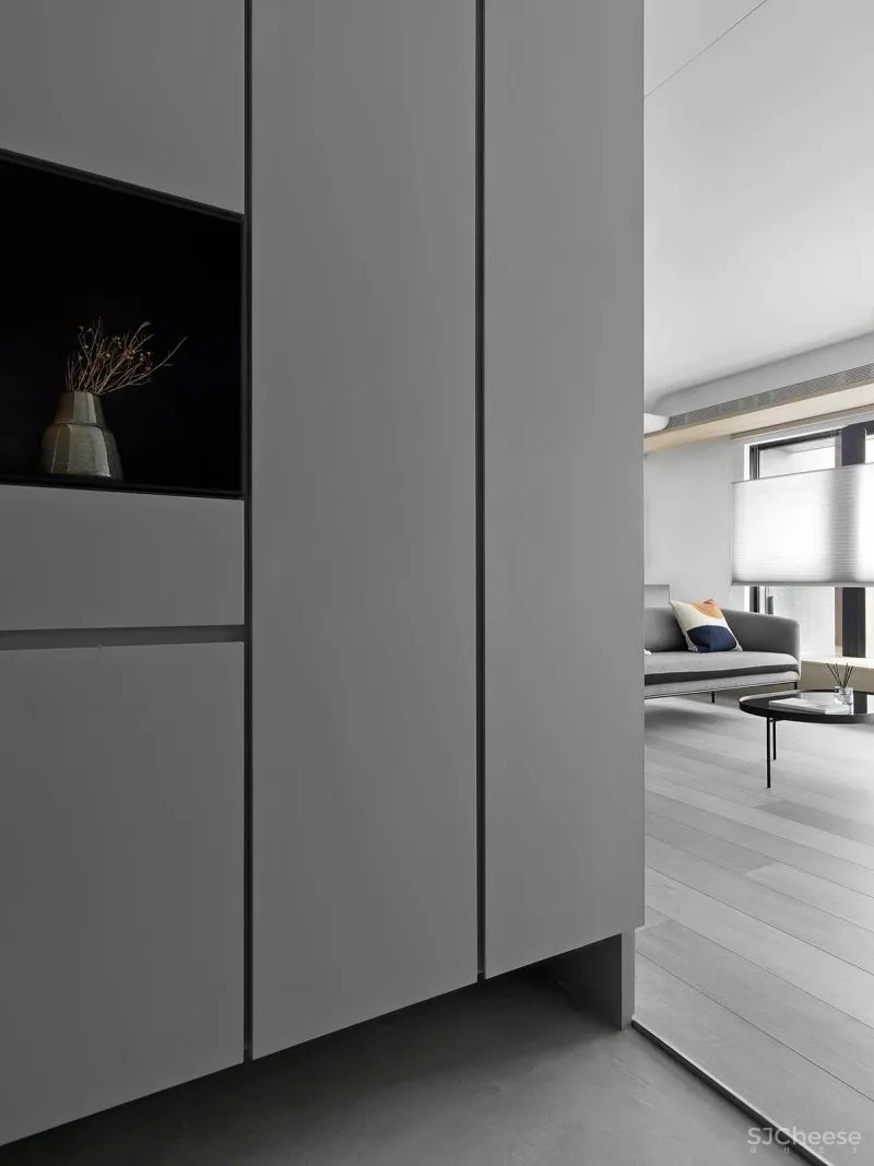 99㎡一家四口的家,灰感轻奢,优雅极致