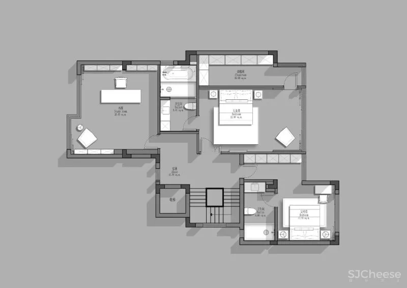 一野设计:原木、大理石、高级灰,诠释500㎡极简墅居