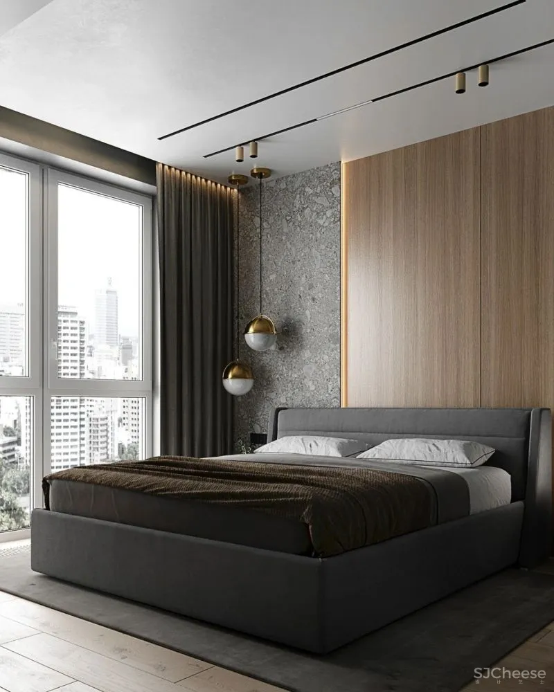 现代简约:一厅三室,灰色 木色,高级!