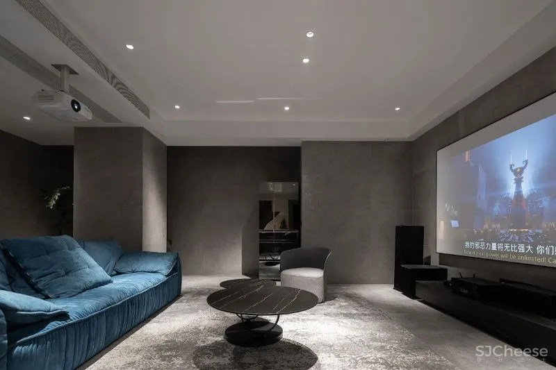 一野设计:原木、大理石、高级灰,诠释500㎡极简墅居