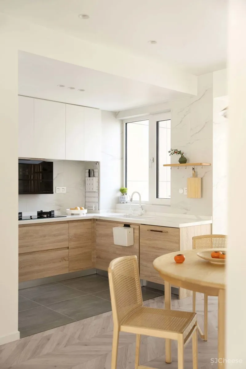 原木与奶白,116㎡极简空间的雅致静谧|无见设计