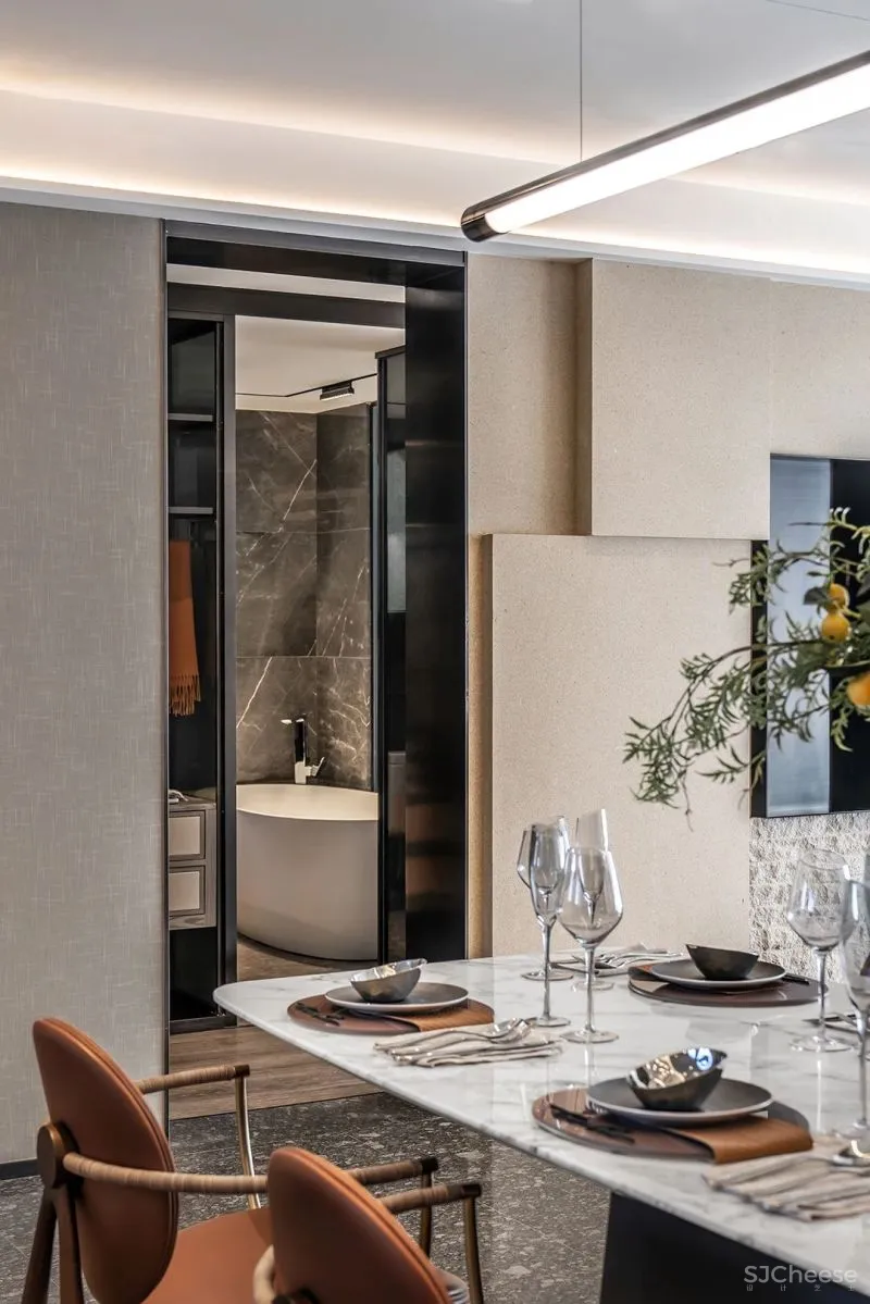 研质共设 430㎡ 气质大宅,北方和煦的下沉庭院