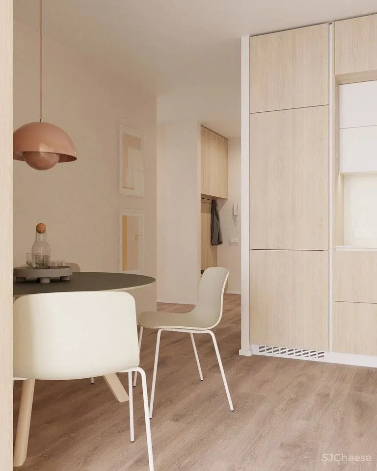 68㎡一居室这样布局,合理利用每个角落空间