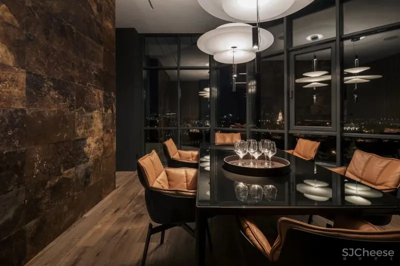 290㎡双层豪宅,大理石与黄铜的碰撞,轻奢又复古!