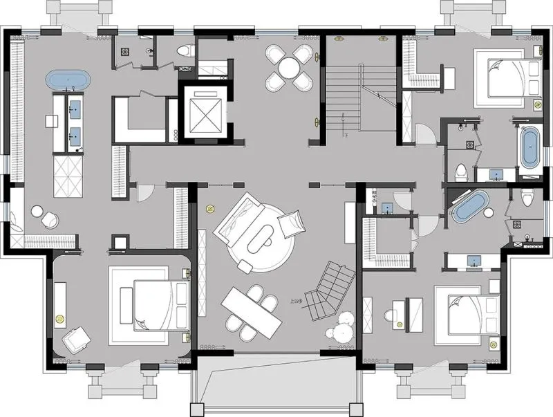 尚层设计 北京 1200㎡ 独栋隐逸大宅，自然安详的家