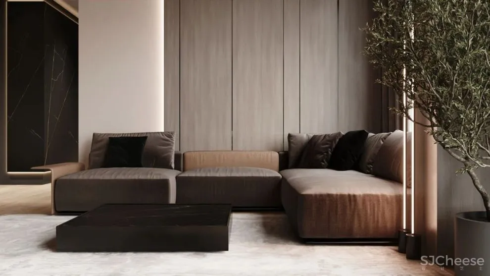 105㎡简约公寓，这么装能让厨房变「隐形」、客厅瞬间大一倍！