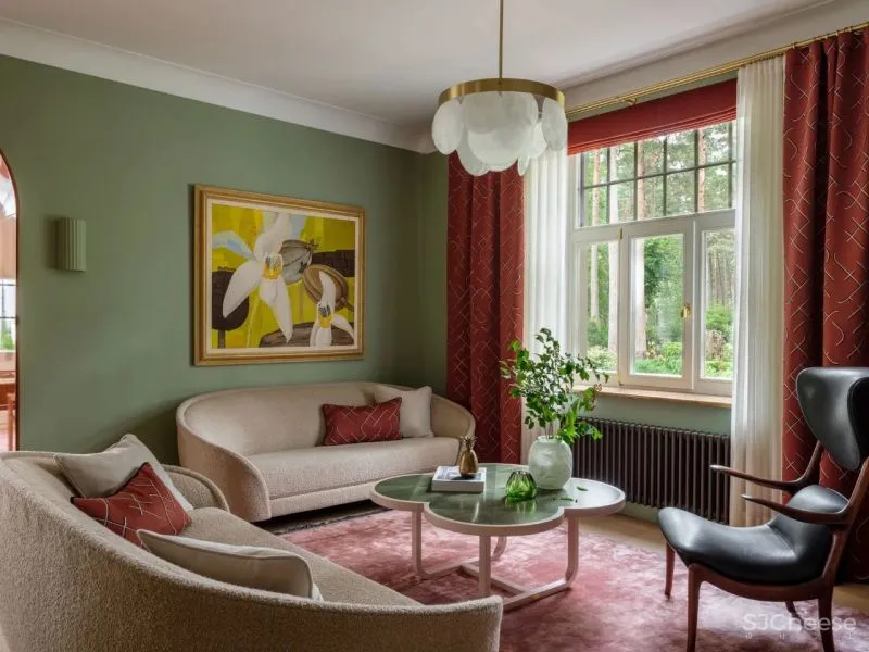 以赤陶土色和橄榄绿色,打造20世纪30年代建筑的旧魅力