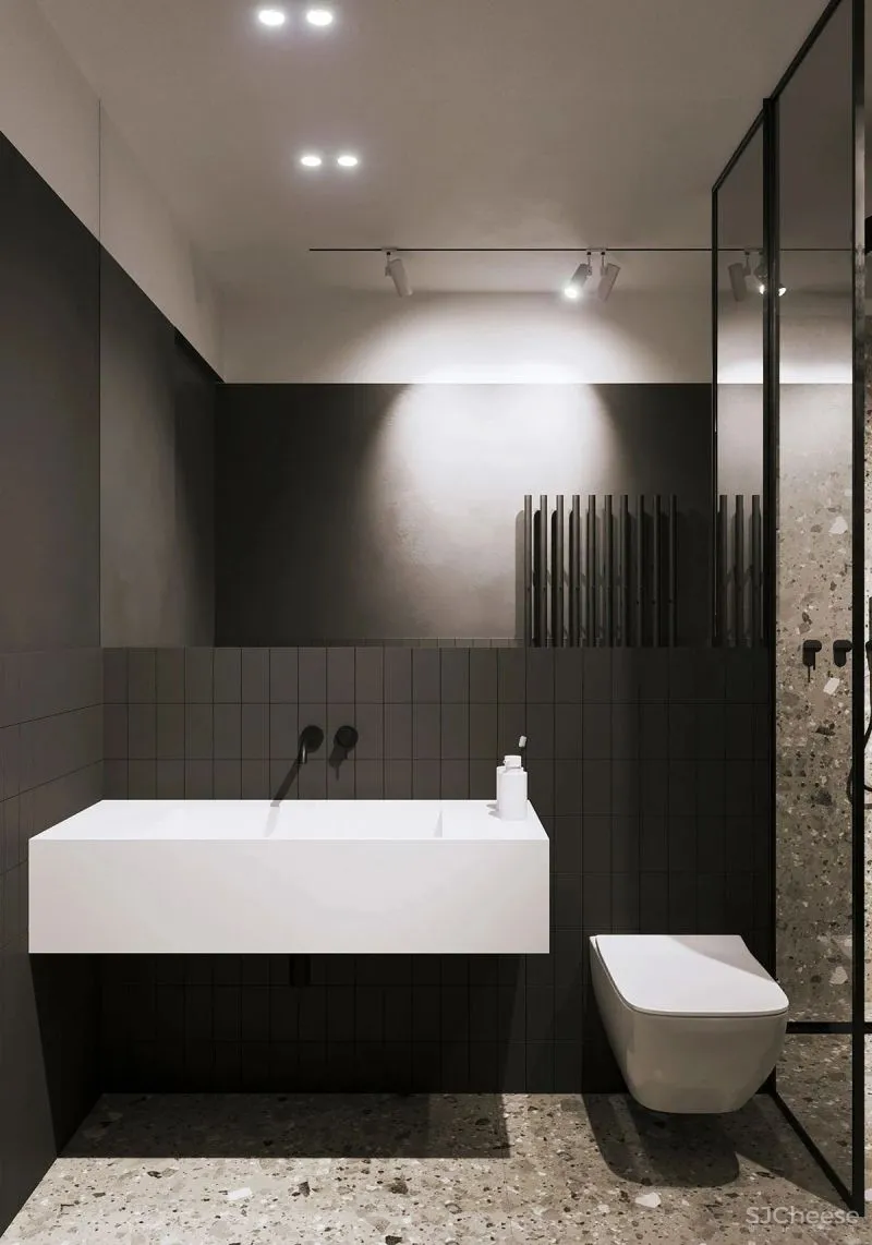 140㎡现代极简,大胆撞色设计,简约清新布置,年轻人的高级感