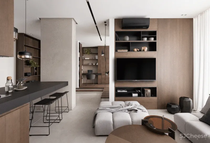 虽然空间不大,设计师却下足了功夫,让储物、功能性、时髦感通通拥有!