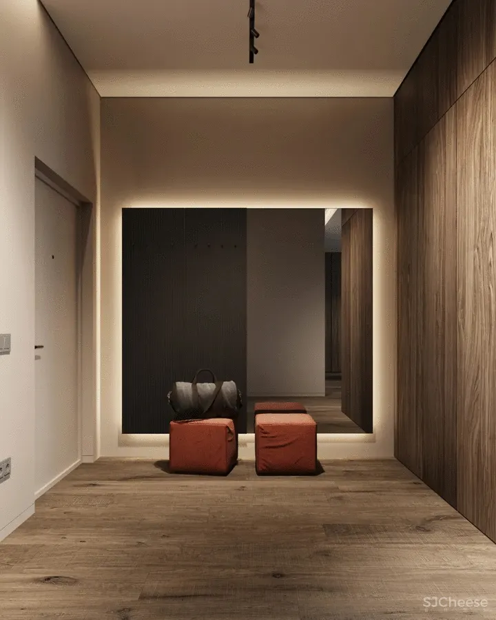 原木灰 南瓜橙,74m²小户型的大宅格调