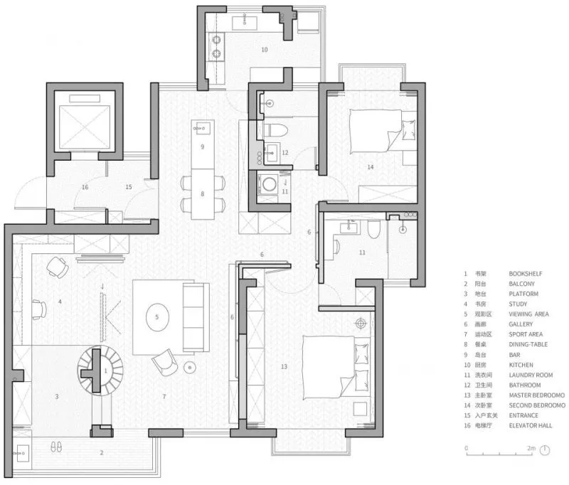 新作 以书架装置为中心的家庭公共空间 涡轮之家,上海 栖斯设计
