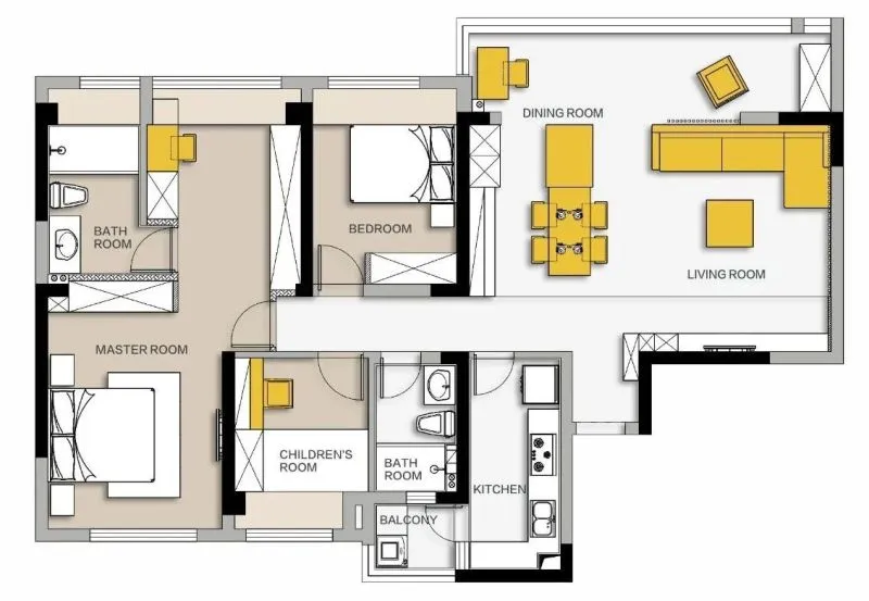 135㎡简约风,巧用大地色系,她家优雅又耐看!