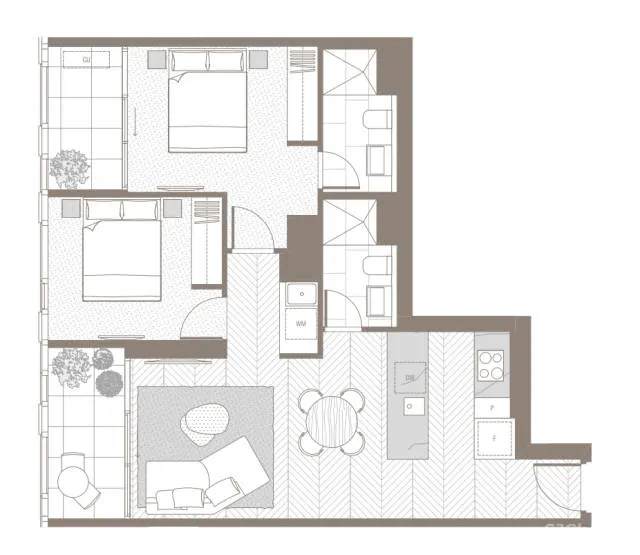平淡无奇的公寓设计,细心布置的公区是亮点