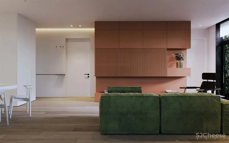 140㎡现代极简,大胆撞色设计,简约清新布置,年轻人的高级感