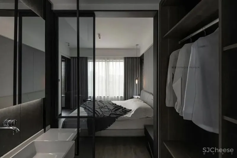 简约黑白灰,LDK一体化设计,含小花园的轻工业之家 桐里空间设计