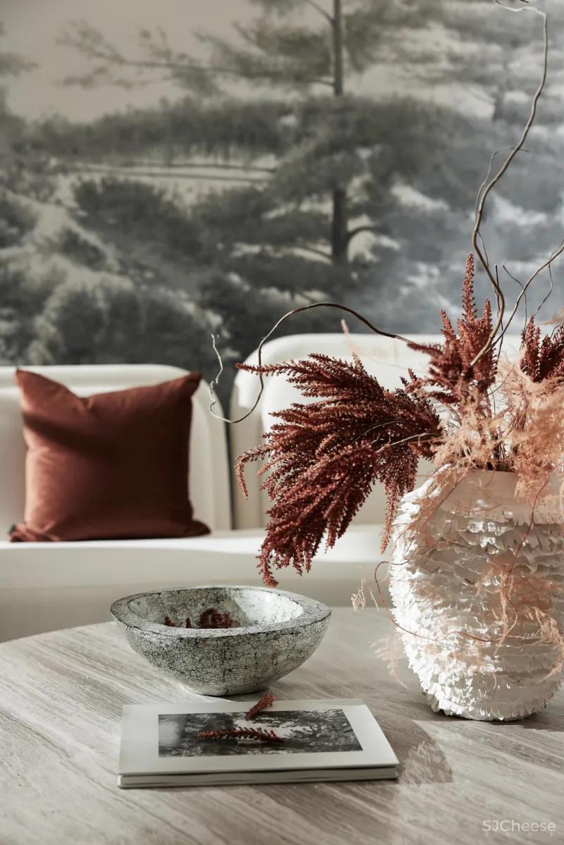 东方韵味混搭法式浪漫,羽果设计用艺术美学演绎 388㎡ 墅居