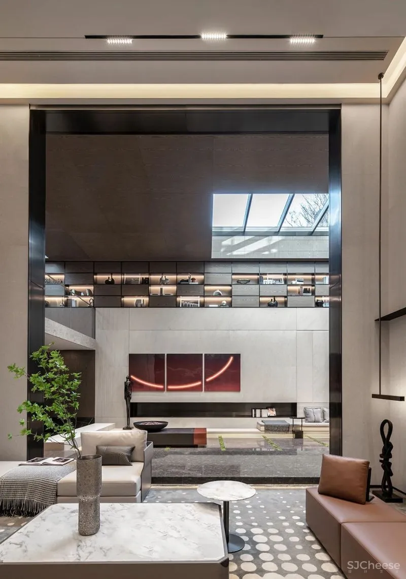 研质共设 430㎡ 气质大宅,北方和煦的下沉庭院