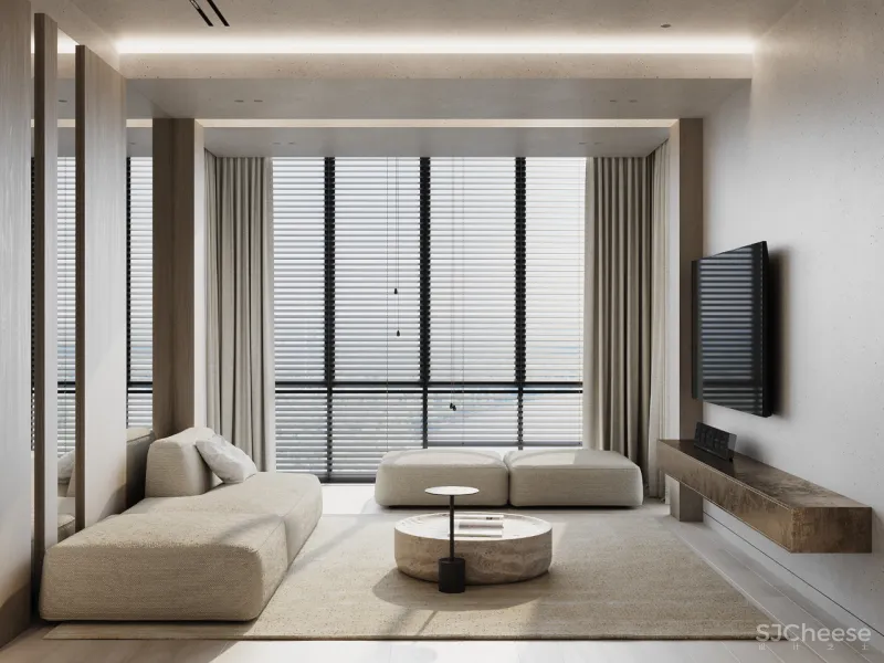 80㎡ 两室一厅，大理石、黄铜、原木这么搭更有轻奢范儿！