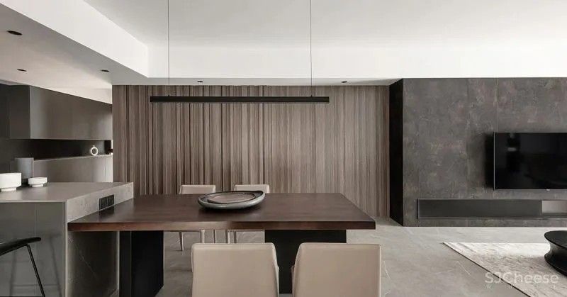 水泥漆 石纹墙板，自然肌理碰撞出不同的视觉感受 予以设计