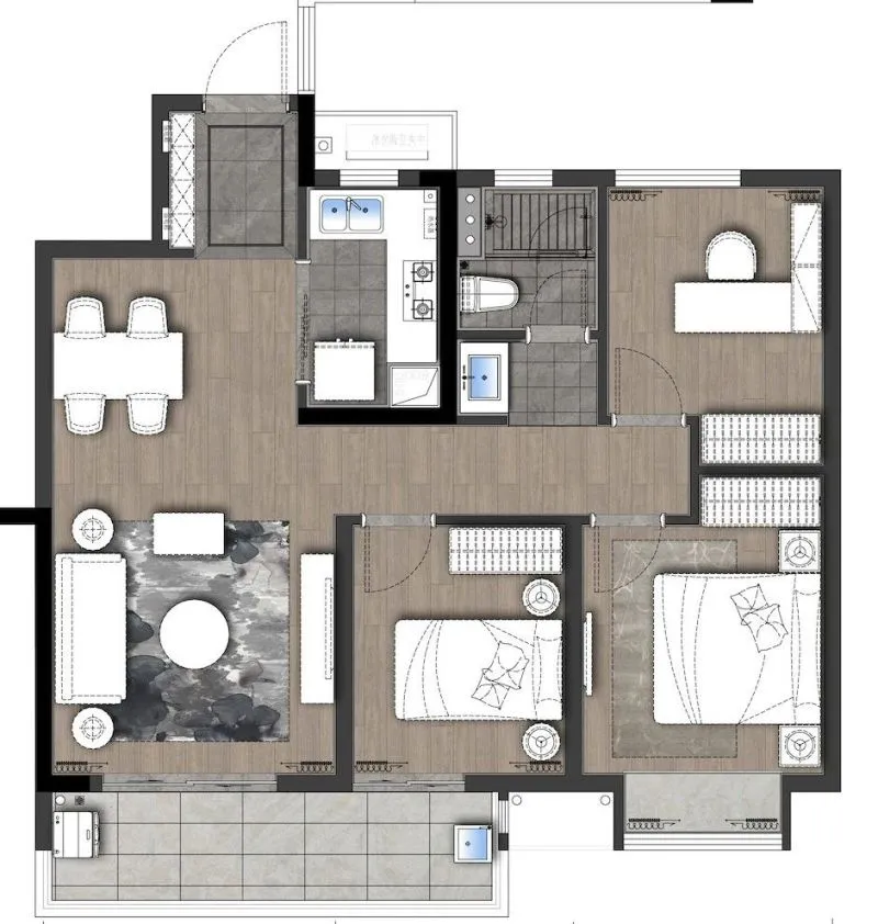 EH DESIGN 空间 缤纷生活、斑斓艺术 —— 金地金茂九峯府样板间4套