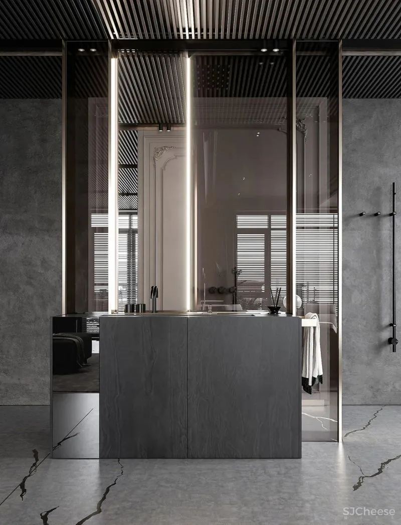 现代黑白灰 优雅石膏线，妥妥大宅范儿