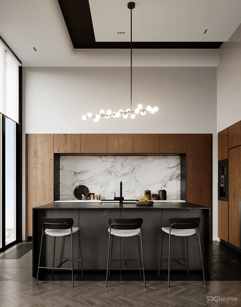 305㎡顶层公寓,用原木打造轻奢质感!