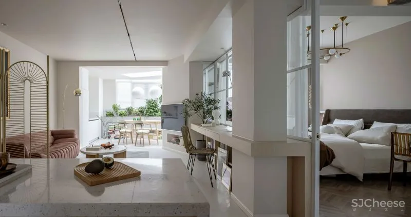 “书迷”教师夫妻的复古家,客厅卧室打通,餐厅放阳台,90㎡显大3倍!美呆!