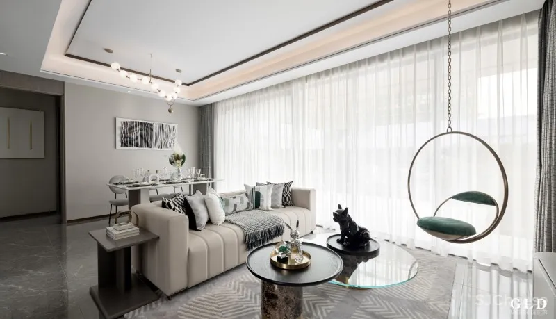 GLD绿檀设计作品| 巴夫洛小镇项目下叠样板间