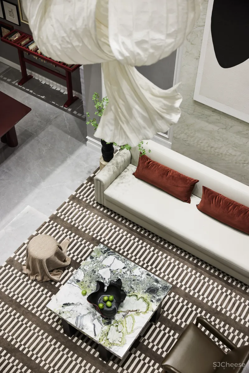 东方韵味混搭法式浪漫,羽果设计用艺术美学演绎 388㎡ 墅居