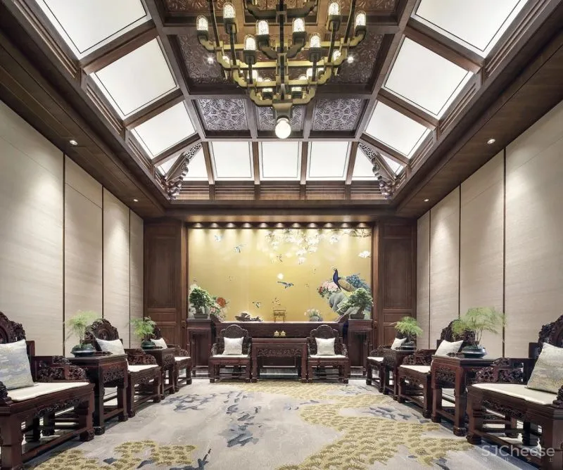 创域新作:1000㎡中式大宅,移步换景,雅韵清风!