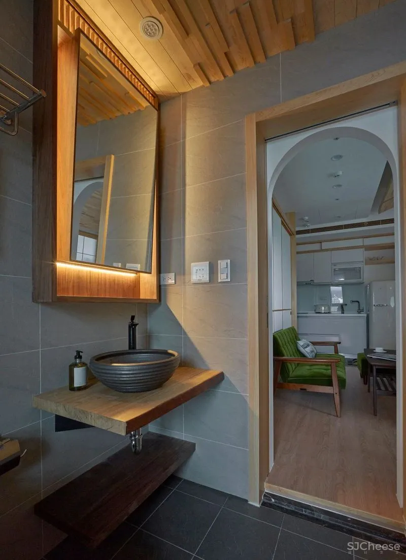 39㎡和风小宅,两室两厅弧形顶面,这设计太强了!