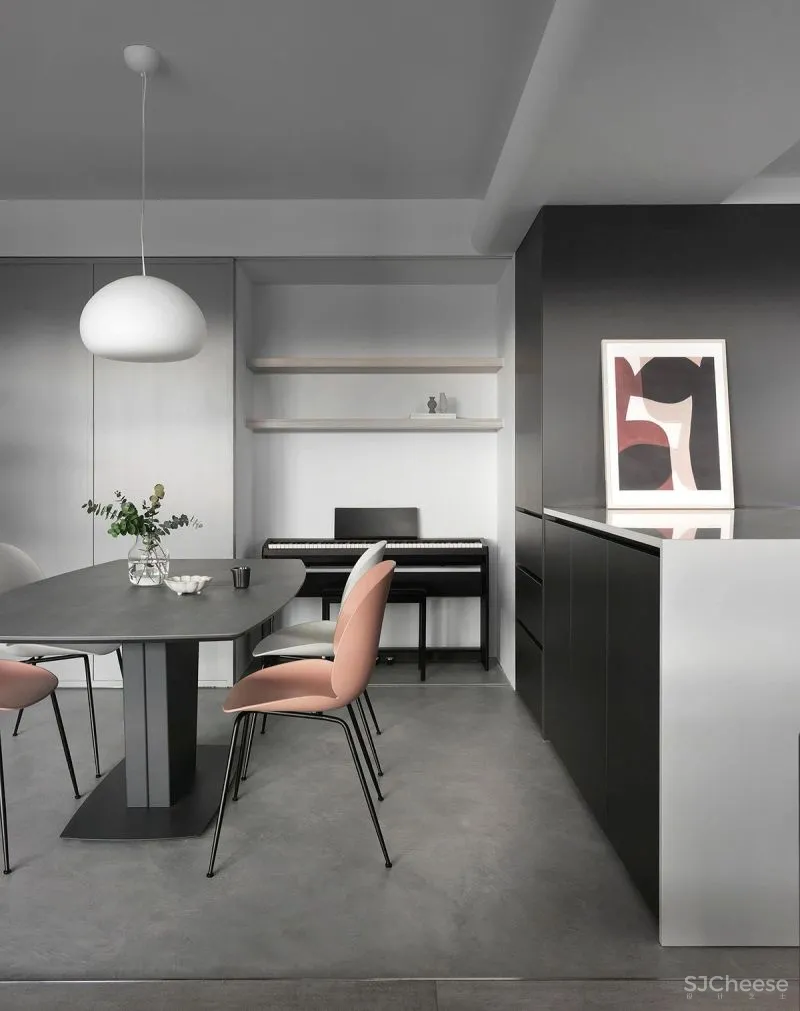 99㎡一家四口的家,灰感轻奢,优雅极致