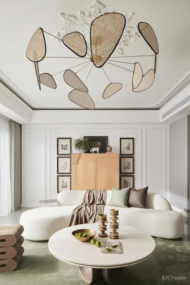 东方韵味混搭法式浪漫,羽果设计用艺术美学演绎 388㎡ 墅居