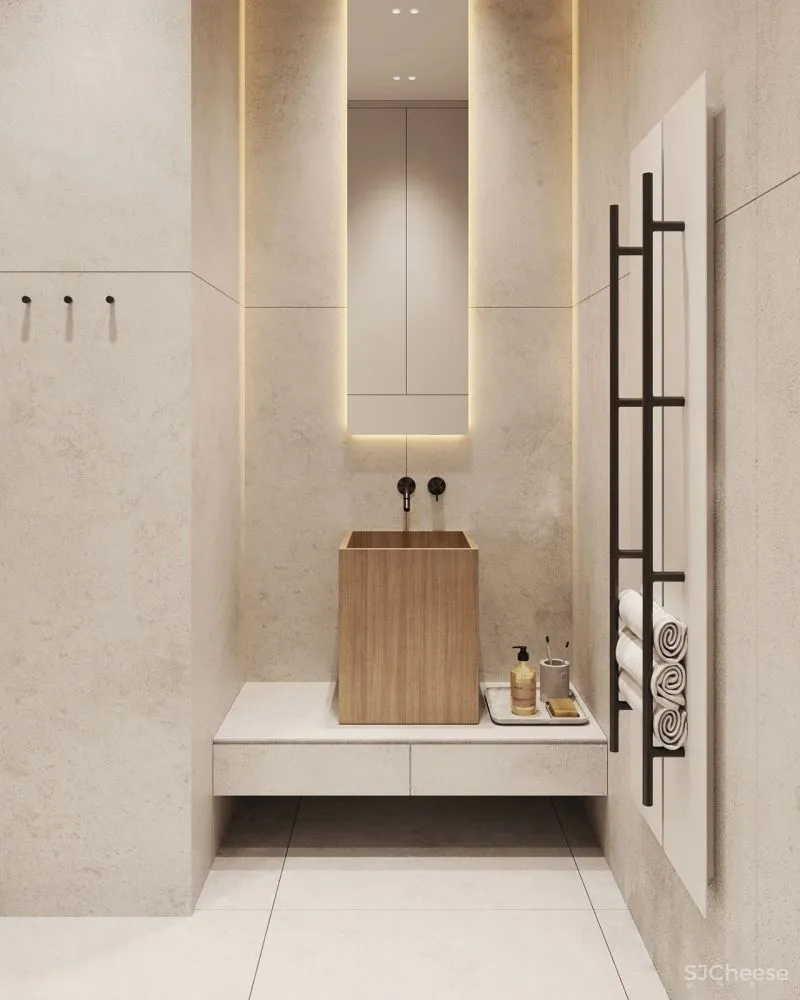 原木灰 南瓜橙,74m²小户型的大宅格调