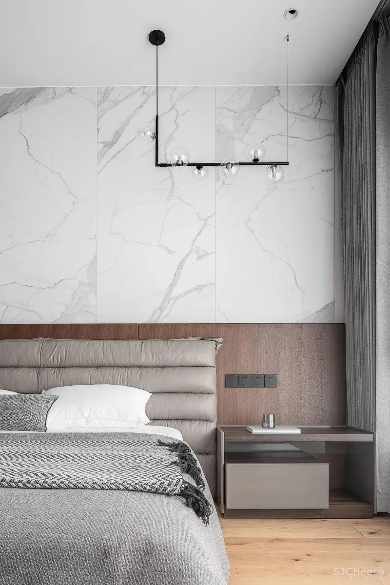 一野设计:原木、大理石、高级灰,诠释500㎡极简墅居