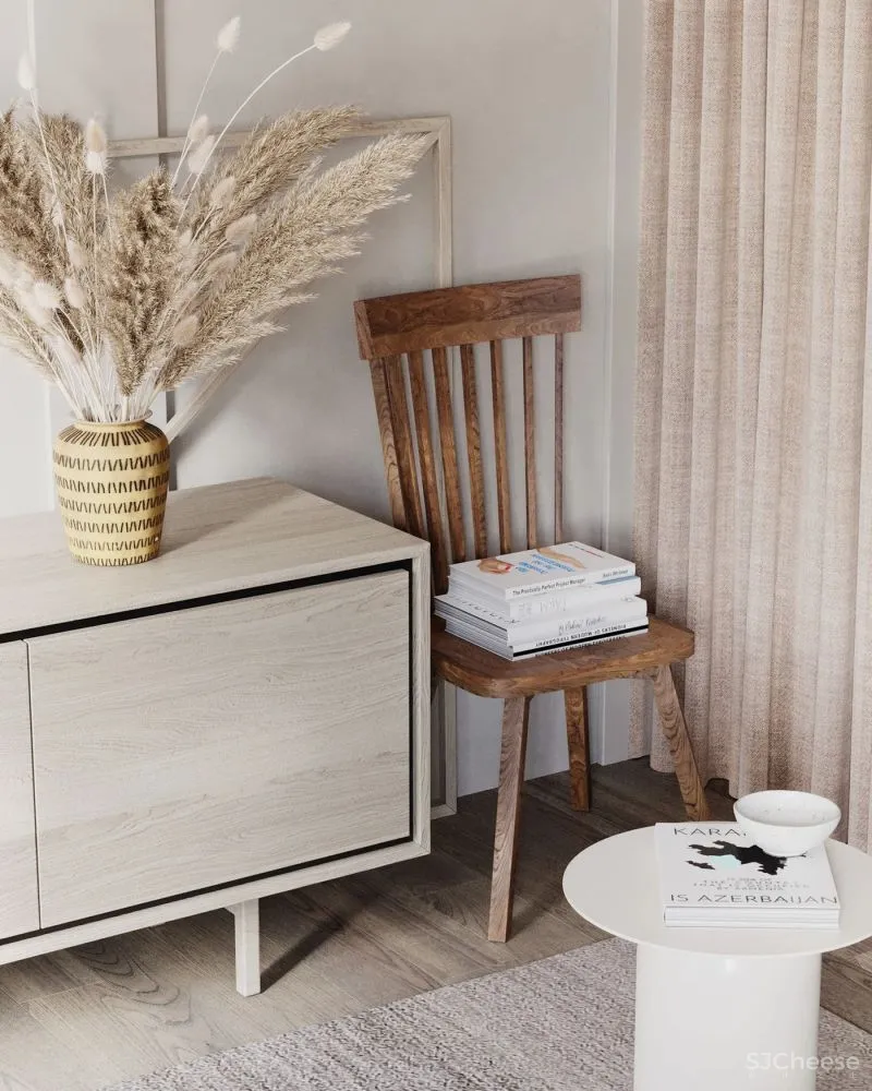 34㎡迷你公寓，用灰泥、木材、陶瓷做出高级感！