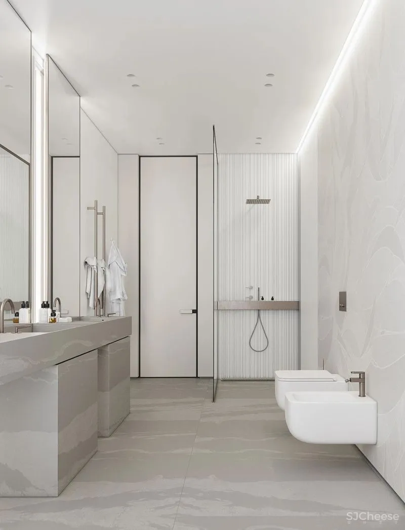 现代黑白灰 优雅石膏线，妥妥大宅范儿