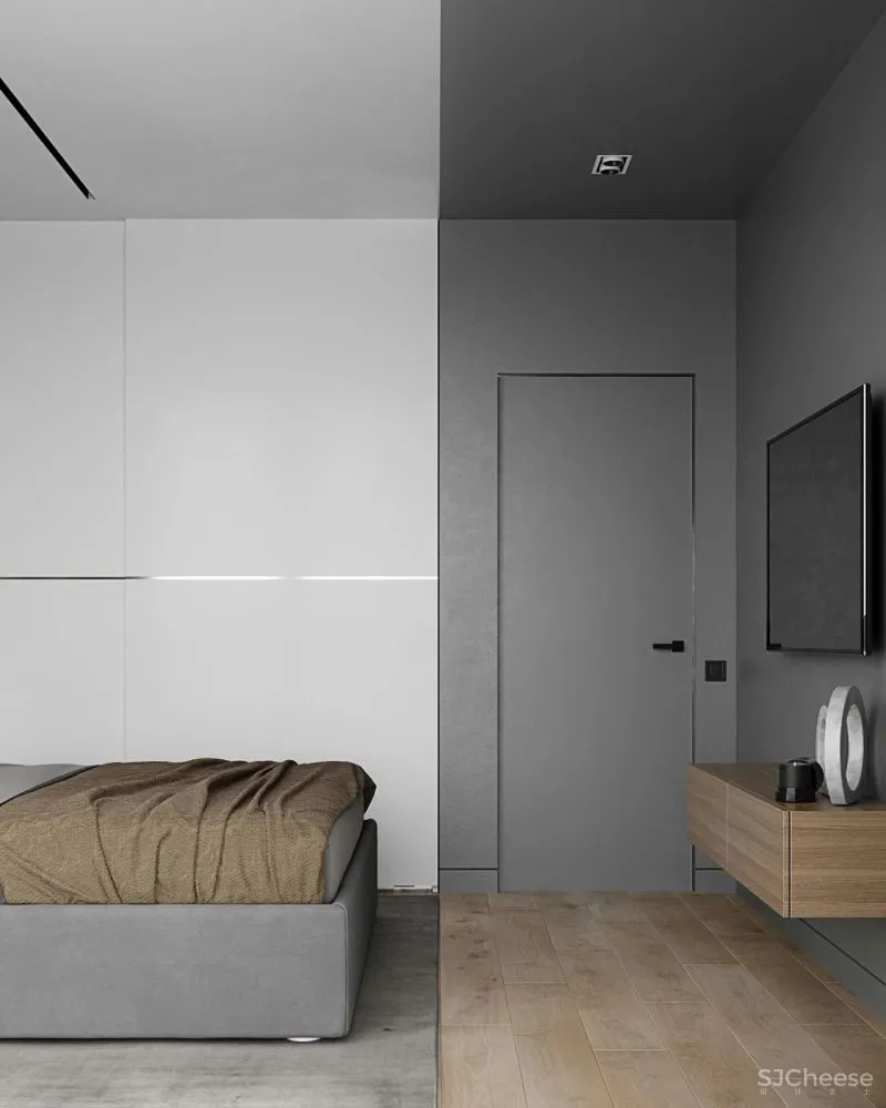 现代简约:一厅三室,灰色 木色,高级!