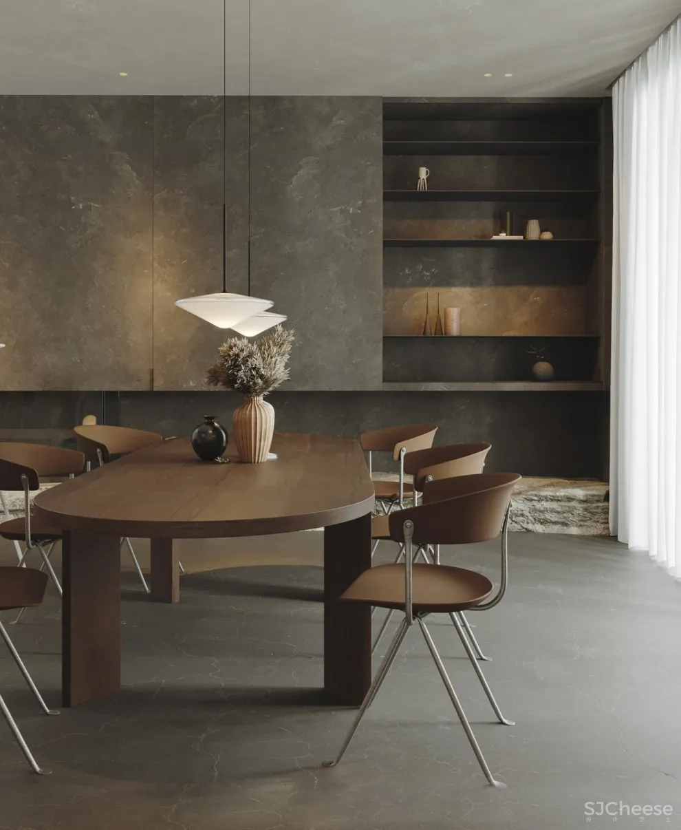 现代简约,冷系材质的完美搭配