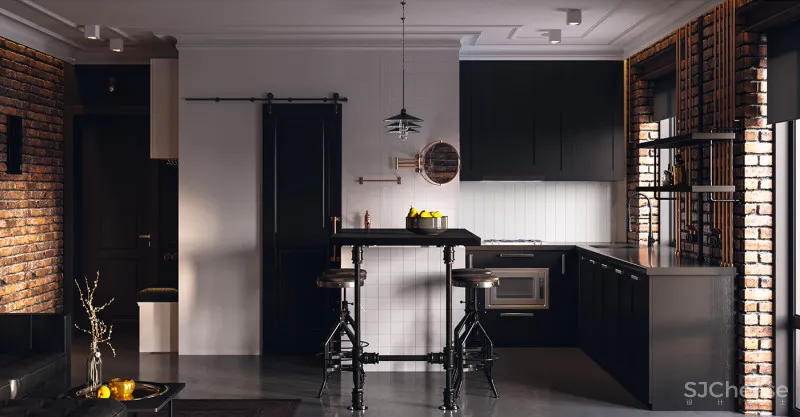 小户型工业风住宅,这个材质太有质感了!